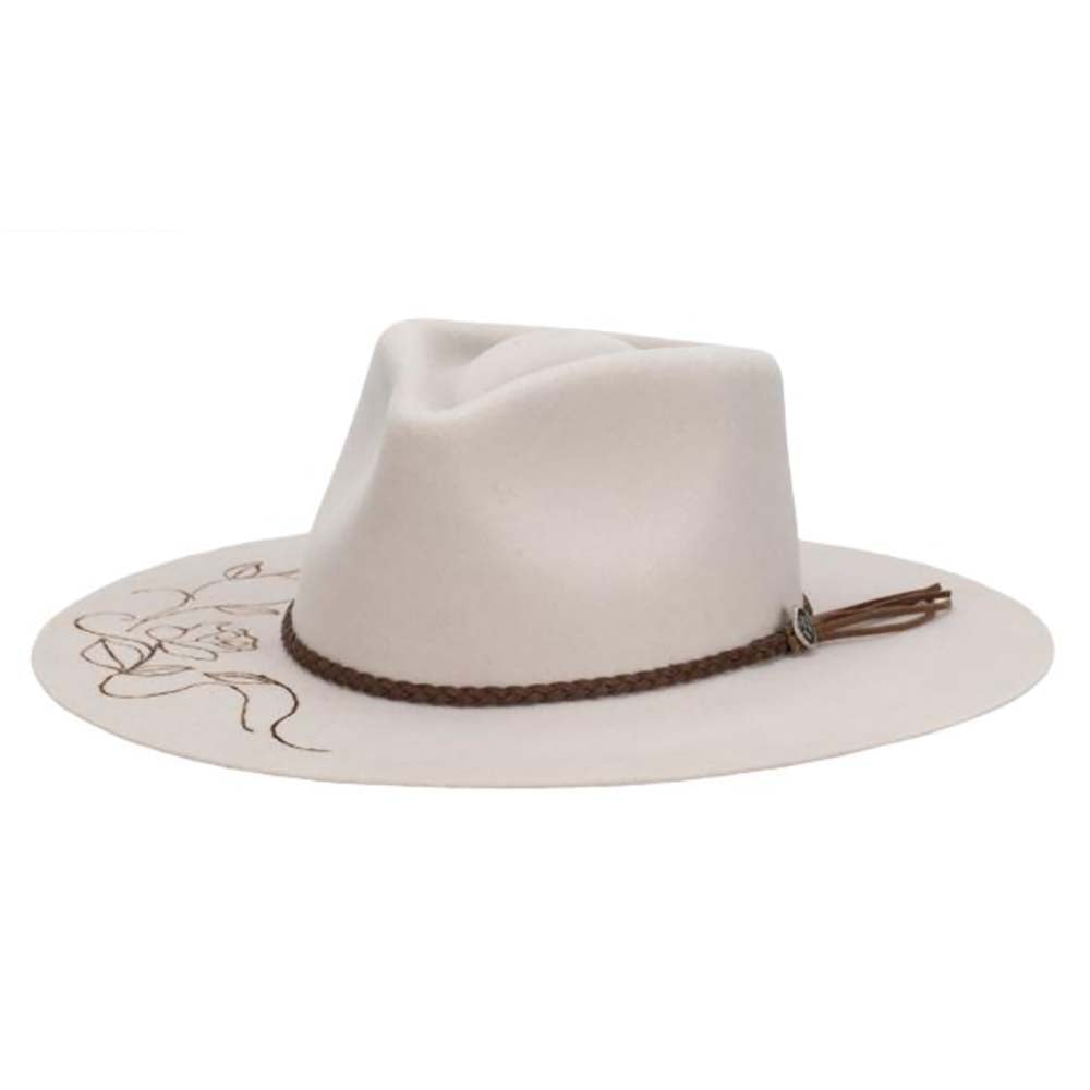 Evita Wool Felt Flat Brim Fedora - Vintage Biltmore Hats USA, Fedora Hat - SetarTrading Hats 