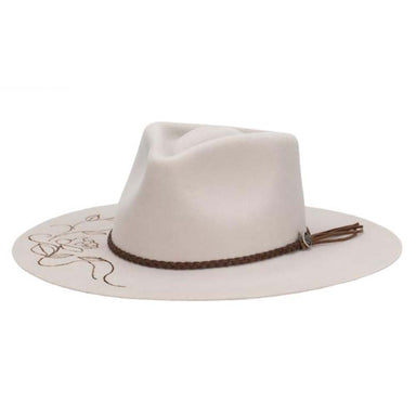 Evita Wool Felt Flat Brim Fedora - Vintage Biltmore Hats USA Fedora Hat Biltmore Hats BF147 Natural OSFM 