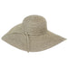 Extra Large Brim Packable Straw Beach Hat - Jeanne Simmons Hats Wide Brim Sun Hat Jeanne Simmons JS8553-BLK Black Tweed Medium (57 cm) 