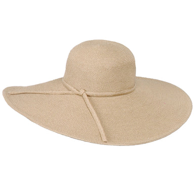 Extra Large Brim Packable Straw Beach Hat - Jeanne Simmons Hats Wide Brim Sun Hat Jeanne Simmons Accessories JS8554-TAN Tan Tweed Medium (57 cm)