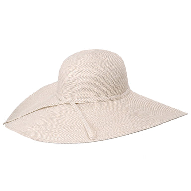 Extra Large Brim Packable Straw Beach Hat - Jeanne Simmons Hats Wide Brim Sun Hat Jeanne Simmons Accessories JS8555-WHT White Tweed Medium (57 cm)