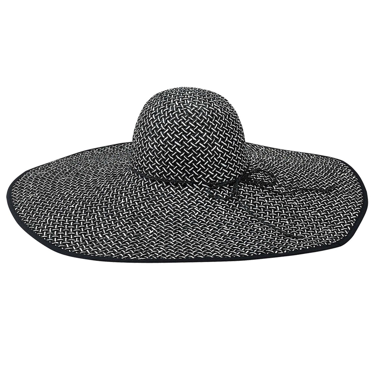 Extra Wide Brim Black and White Straw Beach Hat - Jeanne Simmons Hats ...