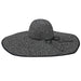 Extra Wide Brim Black and White Straw Beach Hat - Jeanne Simmons Hats Wide Brim Sun Hat Jeanne Simmons Accessories JS1450 Black / White Medium (57 cm)