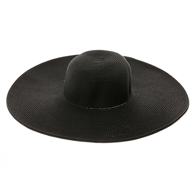 Extra Wide Brim Straw Beach Hat - Boardwalk Style Wide Brim Sun Hat Boardwalk Style Hats DA1896-BLK Black OS (57 cm) 