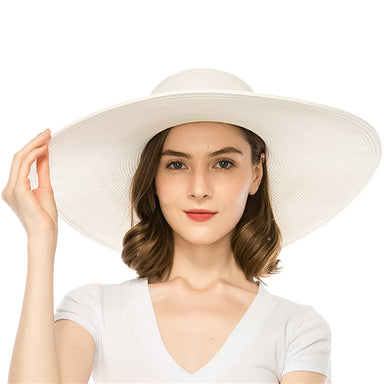 Extra Wide Brim Straw Beach Hat - Boardwalk Style Wide Brim Sun Hat Boardwalk Style Hats    