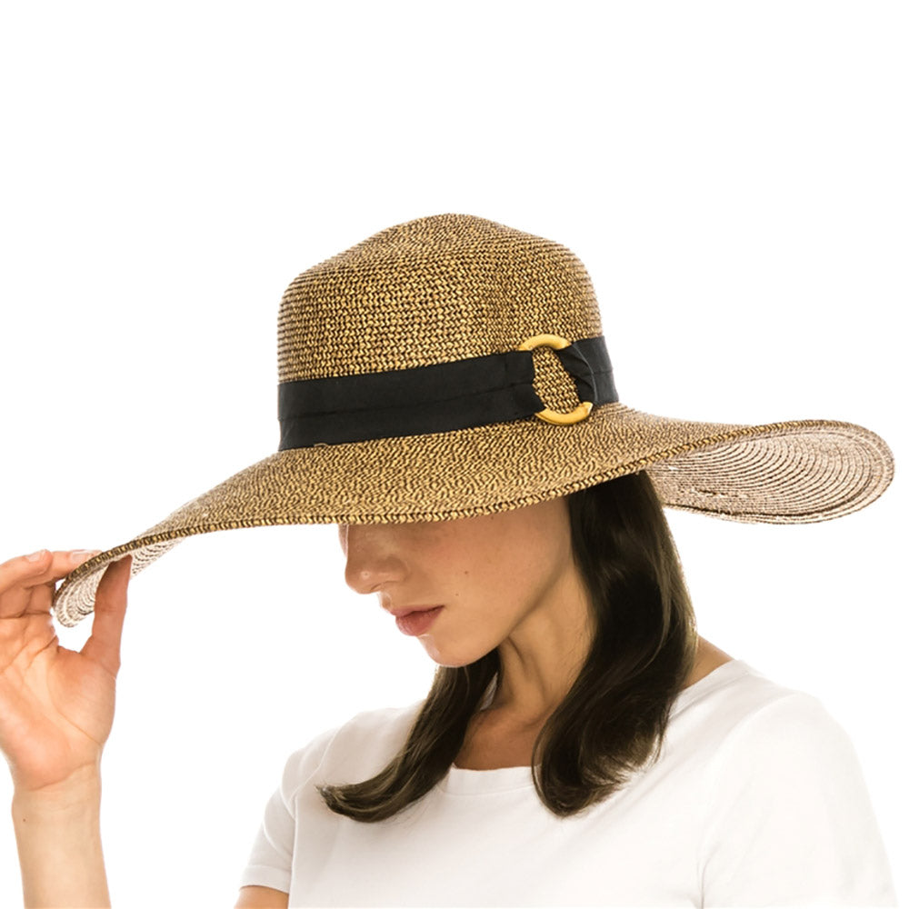 Extra Wide Brim Straw Beach Hat for Women - Boardwalk Style