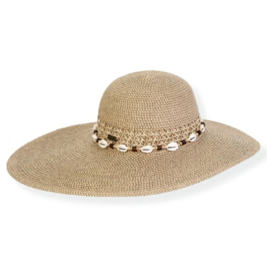 Extra Wide Elongated Brim Sun Hat - Sun 'N' Sand Hats Wide Brim Sun Hat Sun N Sand Hats HH3305 Brown OS (57 cm)