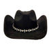 Faux Suede Western Hat with Floral Rhinestone Band - Boardwalk Style Cowboy Hat Boardwalk Style Hats DA3198-BLK Black Medium (57.5 cm) 