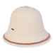 Fern Boiled Wool Pith Helmet with Button Top - Adora® Wool Hats Cloche Adora Hats AD1618A Ivory OS (57 cm) 