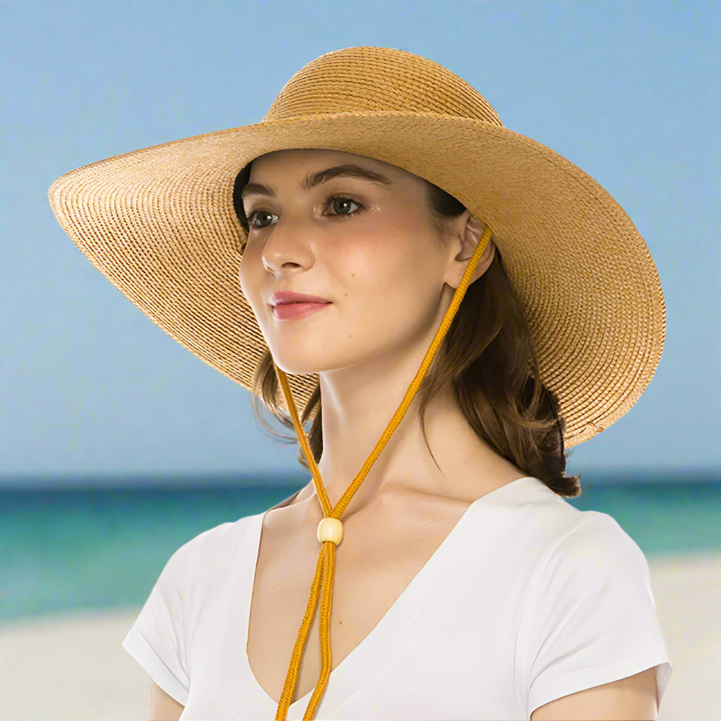 Fine Braid Straw Beach Hat, M/L size - Boardwalk Style