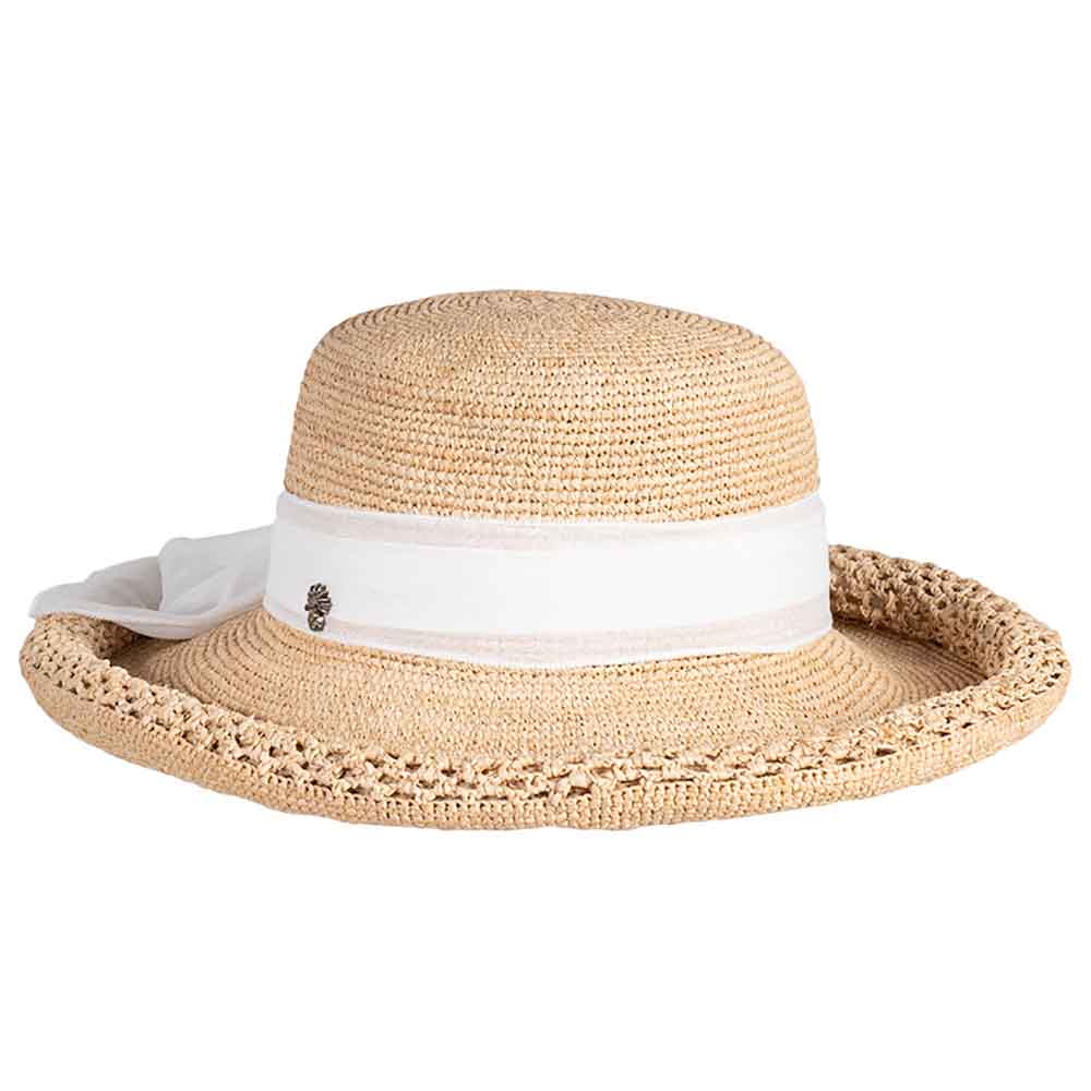 Fine Hand Crocheted Raffia Sun Hat with Rolled Brim - Tommy Bahama