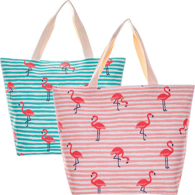 Flaming Print Striped Tote with Web Handles - Cappelli Straworld Bags Bags Cappelli Straworld BAG1282-AQUA Aqua