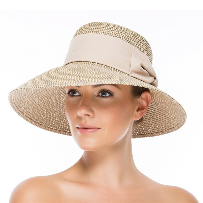 Flex Weave Straw Asymmetrical Brim Sun Hat - Boardwalk Style