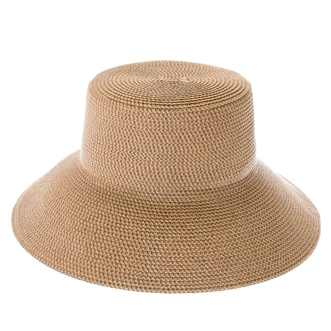 Flex Weave Straw Flat Top Bucket Hat - Boardwalk Style