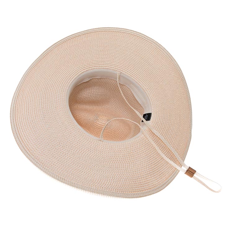 Flex Weave Straw Gardening Hat with Chin Strap - Boardwalk Style