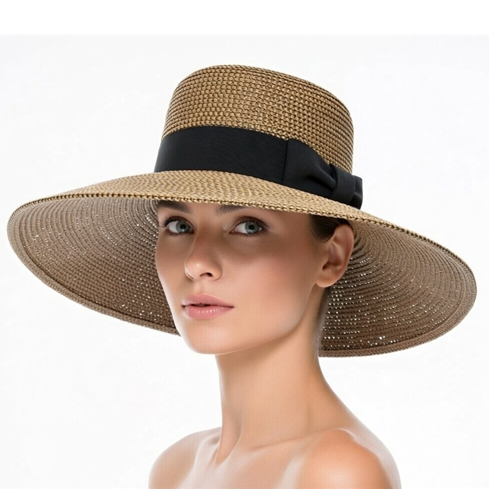 Flex Weave Straw Lampshade Style Hat - Boardwalk Style