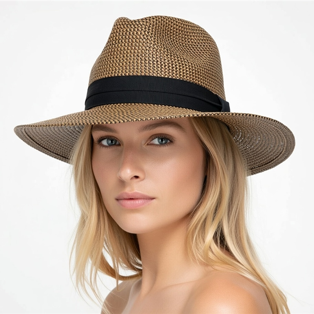Flex Weave Straw Lampshade Style Hat for Women - Boardwalk Style