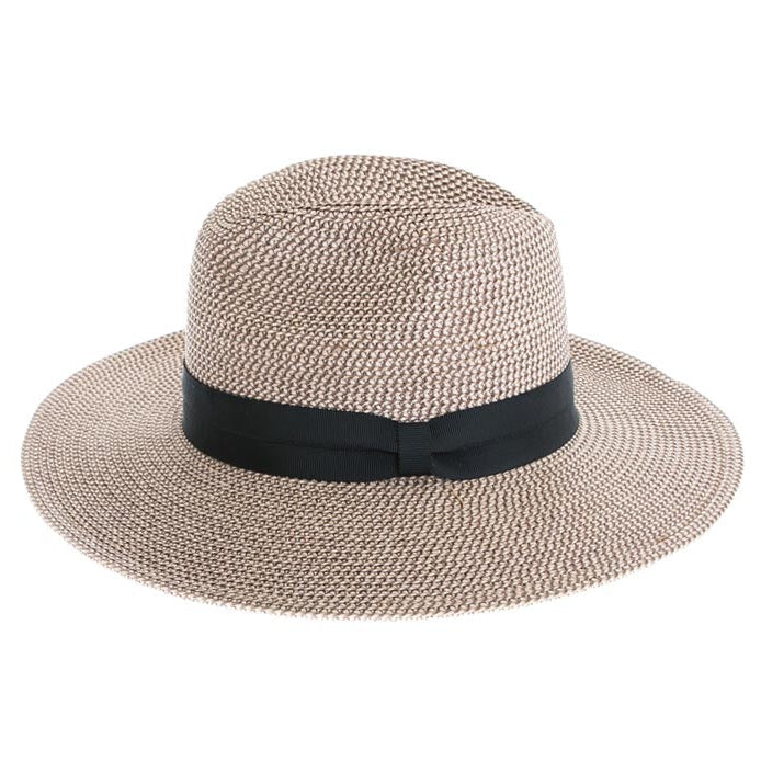 Flex Weave Straw Pinched Crown Fedora Hat - Boardwalk Style