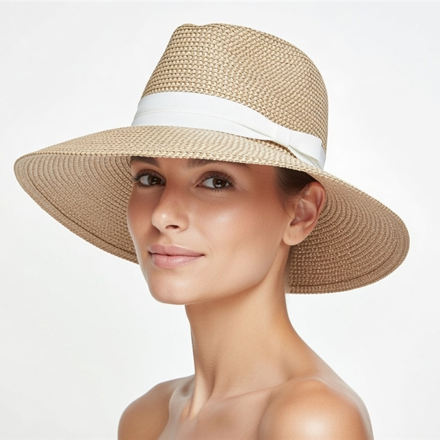 Flex Weave Straw Pinched Crown Safari Hat - Boardwalk Style