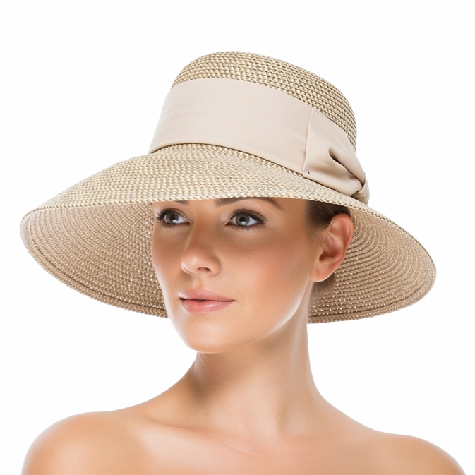Flex Weave Straw Asymmetrical Brim Sun Hat - Boardwalk Style