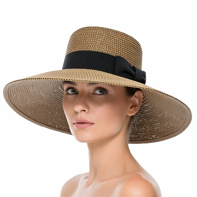 Flex Weave Straw Lampshade Style Hat - Boardwalk Style
