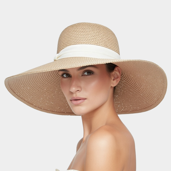 Flex Weave Straw Wide Brim Beach Hat - Boardwalk Style