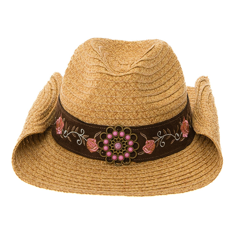 Floral Embroidered Hat Band for Hat Bar Tailoring - SetarTrading Hat Bands SetarTrading Hats