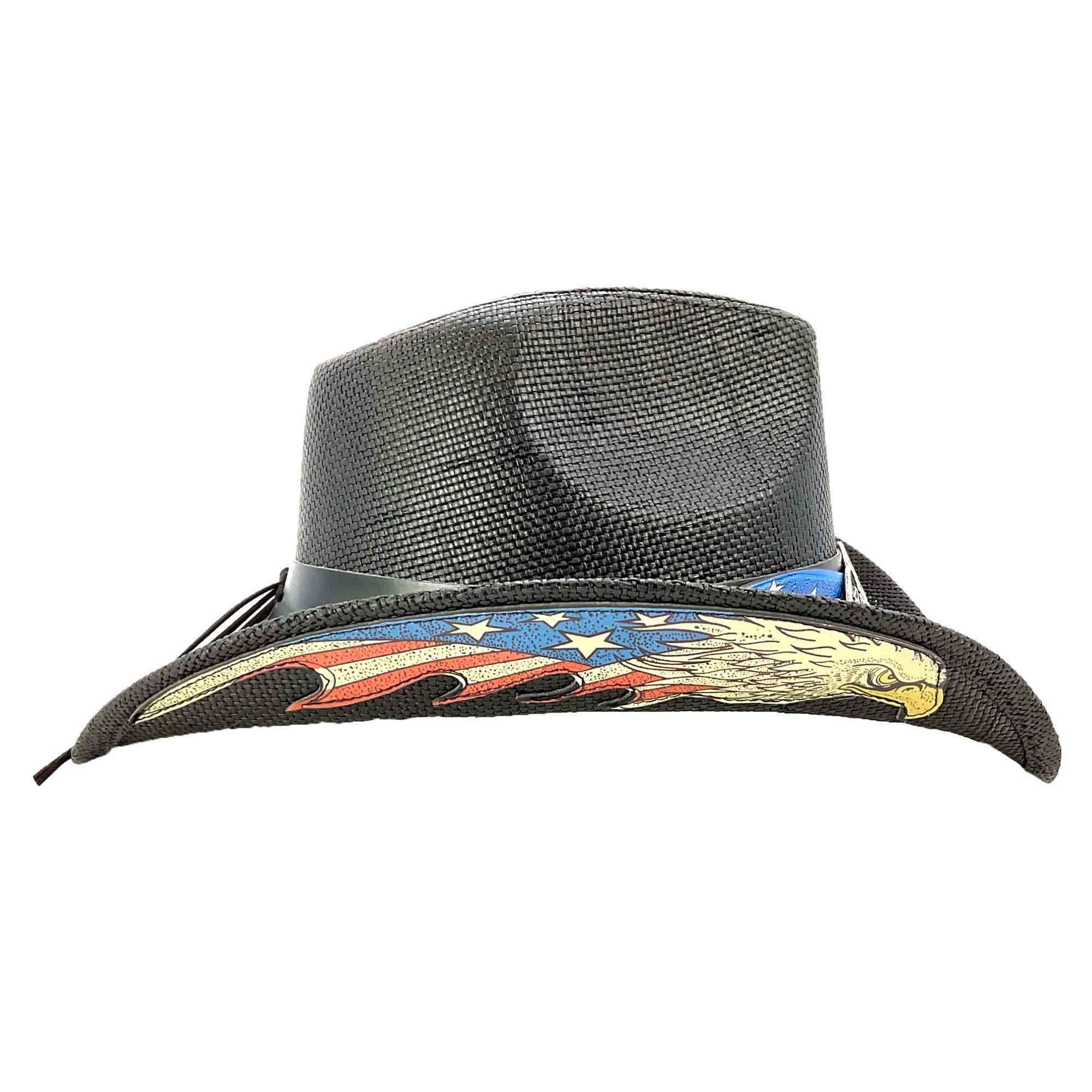 Flying Bold Eagle Under Brim USA Cowboy Hat - Milani Hats 