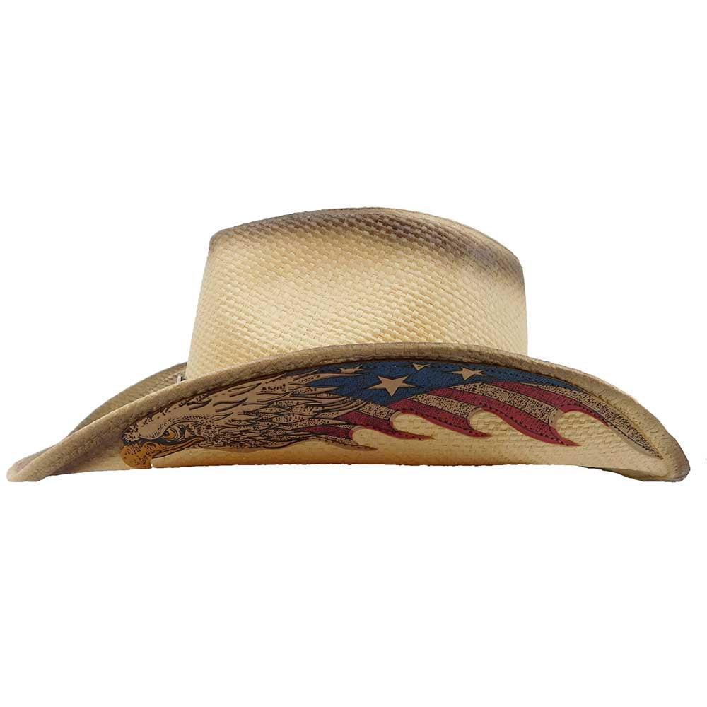 Flying Bold Eagle Under Brim USA Cowboy Hat - Milani Hats  display picture 1