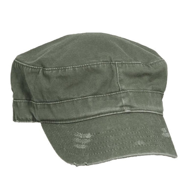 Garment Washed Twill Cotton Cadet Cap - DPC Outdoor Hat Cap Dorfman Hat Co. BC202-OLIV Olive OS