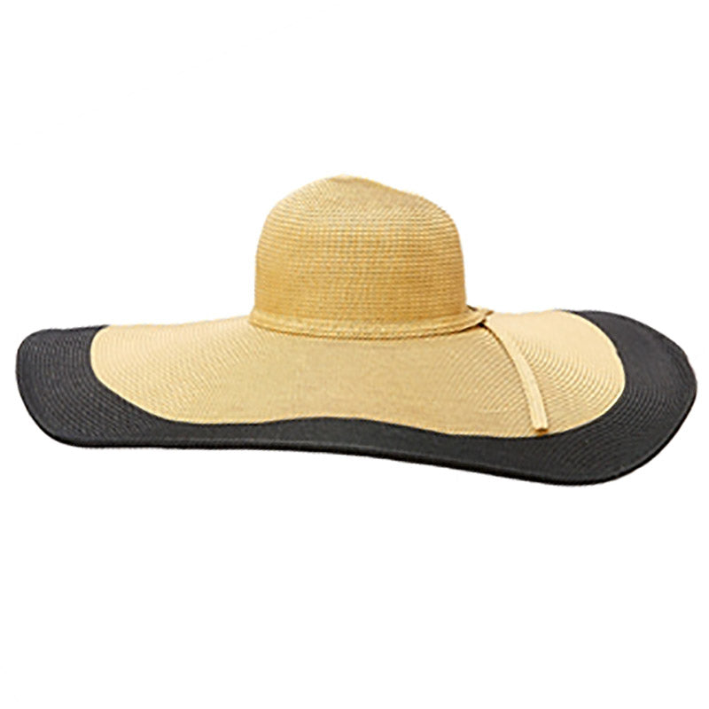 Glamorous Oversized Brim Beach Hat - Boardwalk Style Wide Brim Sun Hat Boardwalk Style Hats DA426-NAT Natural OS (57 cm) 