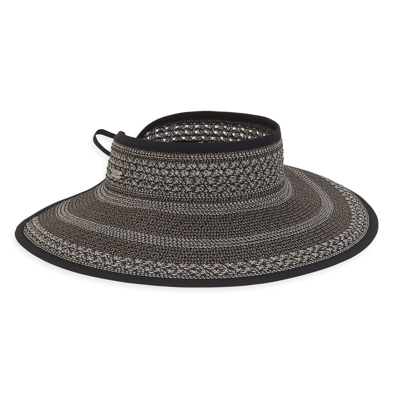 Glitzy Metallic Wrap Around Visor Hat - Sun 'N' Sand Hats Visor Cap Sun N Sand Hats HH2622B Black  