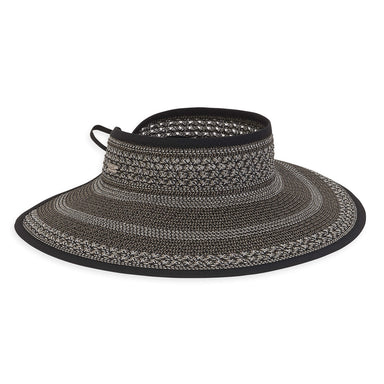 Glitzy Metallic Wrap Around Visor Hat - Sun 'N' Sand Hats Visor Cap Sun N Sand Hats HH2622B Black  