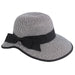 Heathered Straw Backless Sun Hat with Bow - Jeanne Simmons Facesaver Hat Jeanne Simmons JS8556-BLK Black / White  