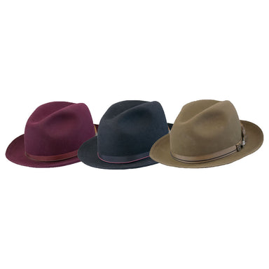 Hendrix Fur Felt Snap Brim Fedora - Biltmore Hats Fedora Hat Biltmore Hats BF3147HEN22 Bordeaux L  (7 3/8; 59 cm) 