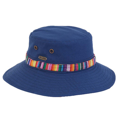 Henley Cotton Canvas Bucket Hat with Tie - Sun 'N' Sand Hats Bucket Hat Sun N Sand Hats HH2905B Navy OS 
