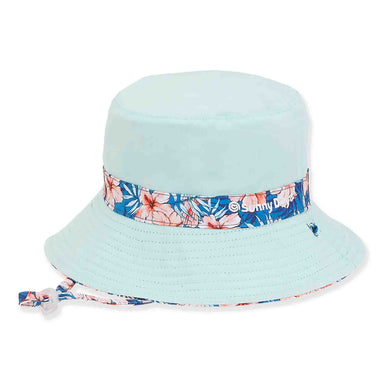 Hibiscus and Cockatoos Reversible Bucket Hat for Petite Heads - Sunny Dayz Hats Bucket Hat Sun N Sand Hats    