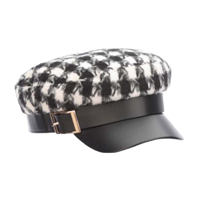 Houndstooth Fisherman Cap for Women - DPC Hats Cap Dorfman Hat Co. LW748-BLK Black / White OS 