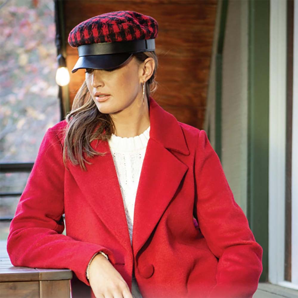 Houndstooth Fisherman Cap for Women - DPC Hats, Cap - SetarTrading Hats 