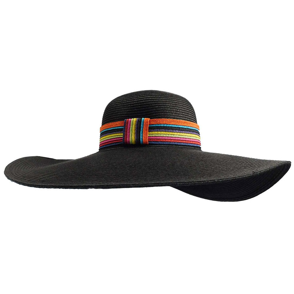 Oversize Brim Straw Floppy with Multicolor Band - Jeanne Simmons Floppy Hat Jeanne Simmons    