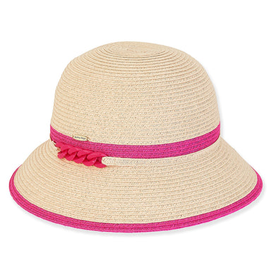 Isabella Small Size Summer Cloche Hat  - Sunny Dayz Hats Cloche Sun N Sand Hats HK477 Natural Small (54.5 cm) 