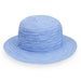 Kids Scrunchie Packable Sun Hat - Wallaroo Hats Wide Brim Sun Hat Wallaroo Hats KSCR-HD Hydrangea / White Extra-Small (52 cm) 