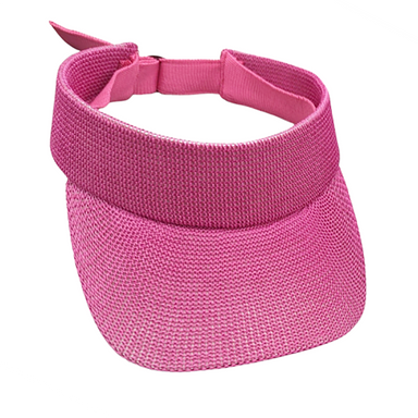Knit Slide Adjuster Tennis Visor, Fits Small to Large Sizes - Boardwalk Style Visor Cap Boardwalk Style Hats DA1980-FCH Fuchsia  