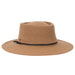 Knit Wool Blend Gaucho Hat with Waxed Cord - Scala Hats Bolero Hat Scala Hats LW774-CAMEL Camel Medium (57 cm) 