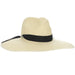 Woven Toyo Straw Hat with Ribbon Chin Strap - Scala Hats Safari Hat Scala Hats LT239 Natural / Black Medium (57 cm)