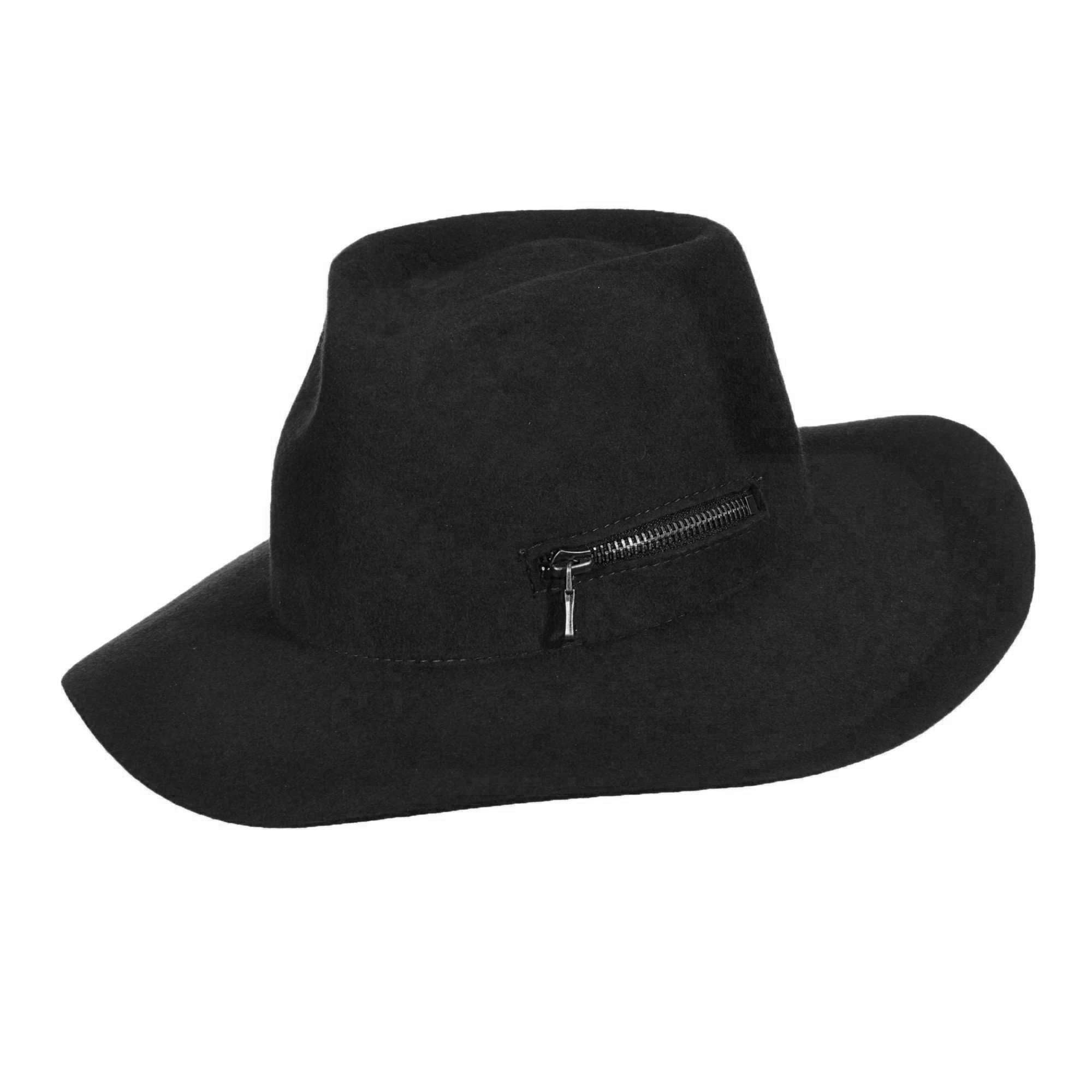 Callanan Wool Felt Safari with Zipper Side Pocket -Black  display picture 3