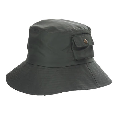 Ladies Rain Hat with Cargo Pocket - Scala Collection Kettle Brim Hat Scala Hats SCA11248-CHAR Charcoal OS