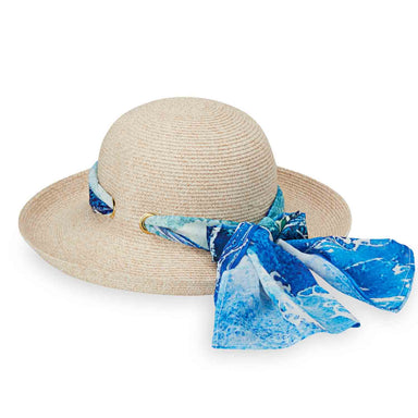 Lady Jane Up Brim Packable Sun Hat - Wallaroo Hats Kettle Brim Hat Wallaroo Hats LJANE-WHBGWV White / Beige M/L (58 cm) 