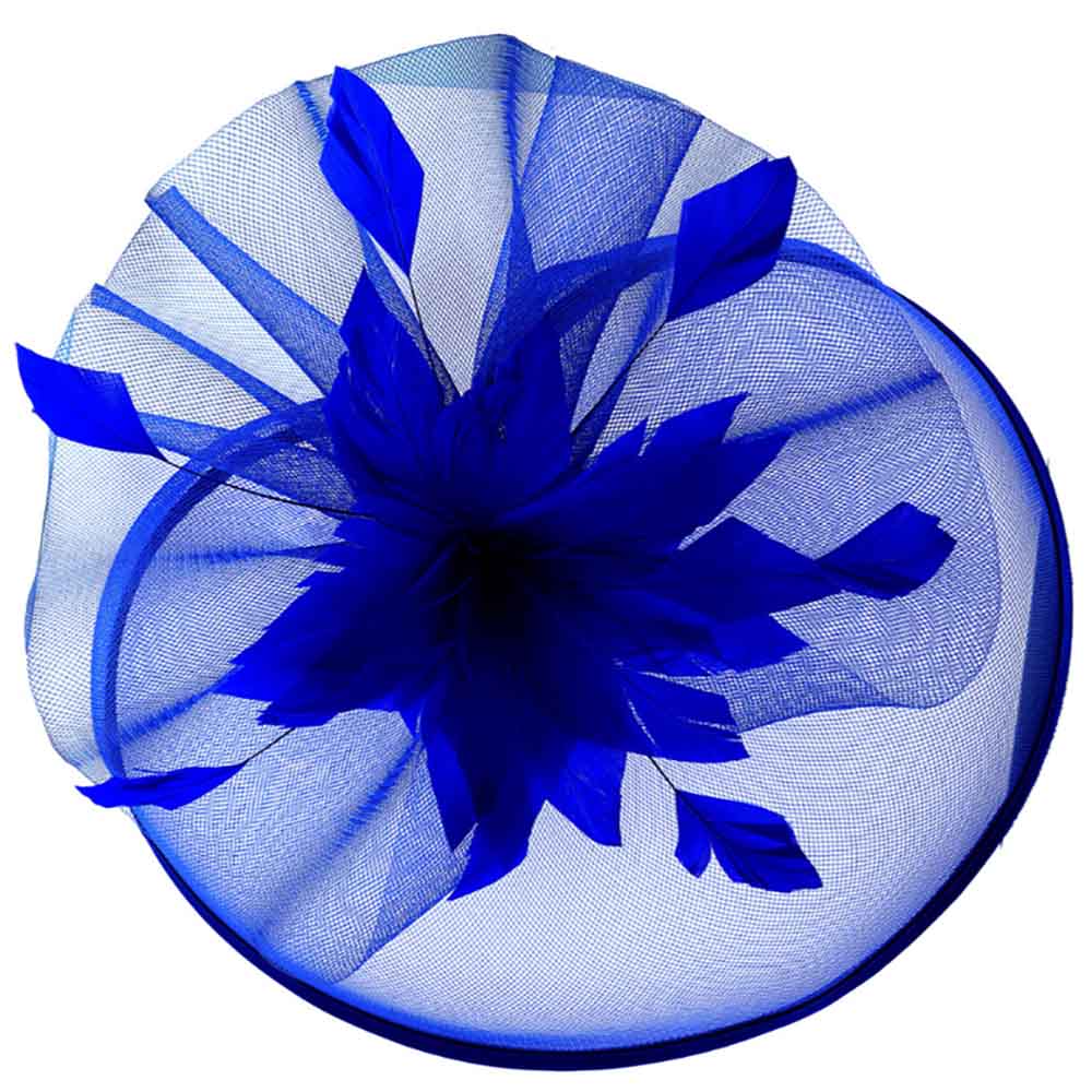 Large Satin Trimmed Veil Fascinator with Feathers - Something Special ...