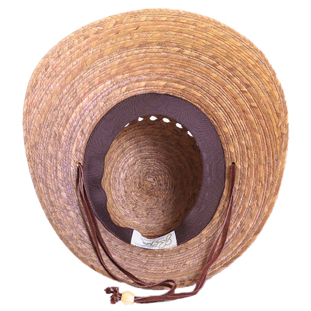 Palm Leaf Wide Brim Boater Sun Hat with Elastic Band Banded Palm Leaf Sun Hat – Concept Apparel main image 2
